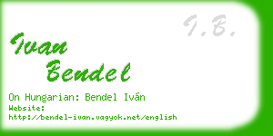 ivan bendel business card